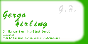 gergo hirling business card